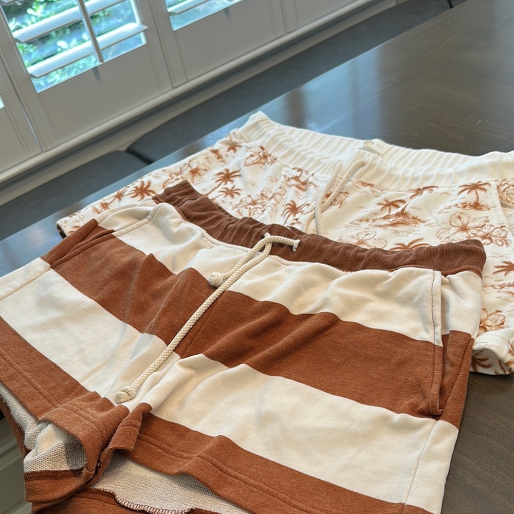 Striped and Floral Shorts Set